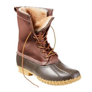 L.L. Bean Men's Bean Boots, 10" Shearling-Lined Tumbled Leather